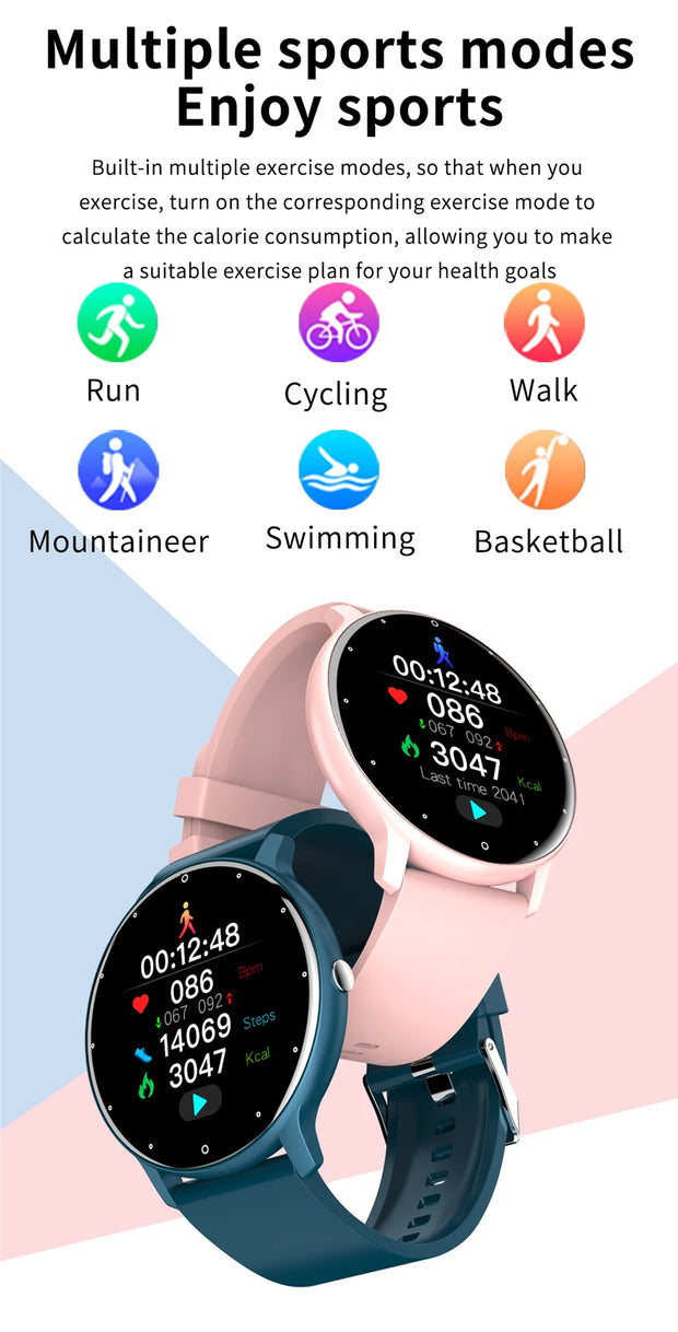 Men Smart Watch Full Touch Screen Digital Fitness Tracker IP68 Waterproof Sports Smartwatch for Women Xiaomi Huawei Phones 2023