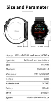 Men Smart Watch Full Touch Screen Digital Fitness Tracker IP68 Waterproof Sports Smartwatch for Women Xiaomi Huawei Phones 2023