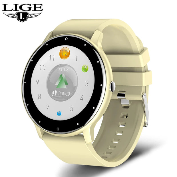 LIGE 2023 Smart watch Ladies Full touch Screen Sports Fitness watch IP67 waterproof Bluetooth For Android iOS Smart watch Female