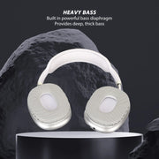 Bluetooth Headphone HiFi  Bass Built in Mic Support Memory Card Wireless Headset for Running Travel White Over Ear Headphone