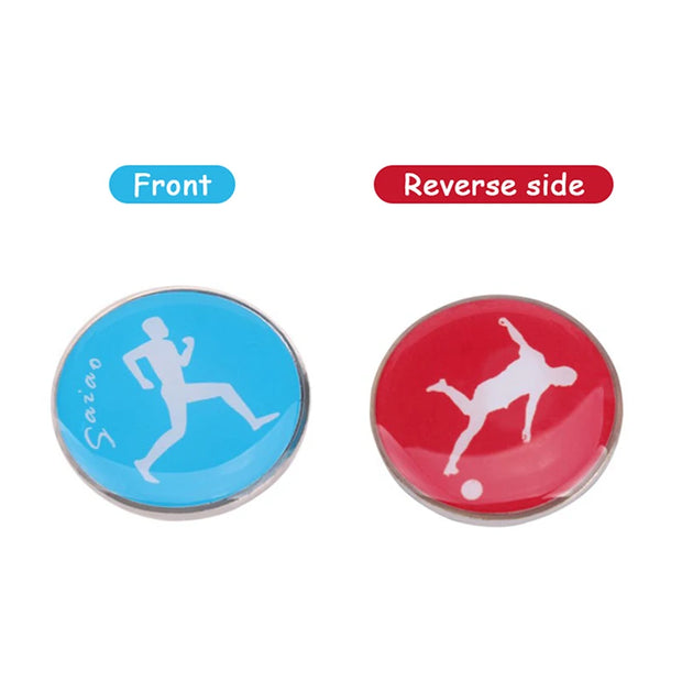 1Pc Sports Football Pattern Pick Edge Referee Side Toss Coin for Kids Adults Soccer Football Volleyball Table Tennis