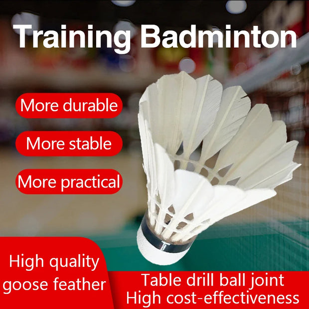 1/3pcs Badminton Balls Shuttlecock White Goose Feather Flying Stability Durable Feather Shuttlecock Ball Outdoor Training