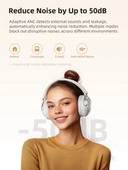 QCY H3 Pro ANC Wireless Headphone 50dB Noise Canceling Hi-Res Spatial Audio Earphone with LDAC Bluetooth 5.4 Over Ear Headset