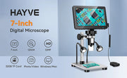 Hayve 7‘’ Digital Microscope 1200X Zoom 12MP HD Electronic Microscopes Camera Magnifier for Soldering Phone Repair Microscope