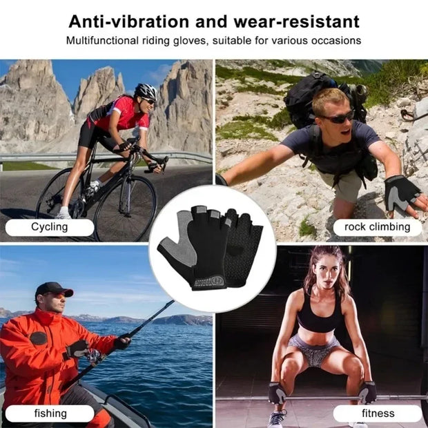 Gym Gloves Fingerless Sports Fitness Training Men's Cycling Gloves Woman Motorcycle Mtb Anti-slip Gloves Bicycle Accessories