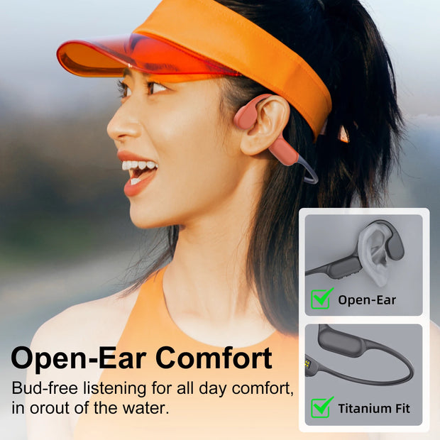 Bone Conduction Earphones Sports Bluetooth Earphone IPX8 Waterproof Swimming Headset Open Ear Bluetooth 5.4 Earbuds for Xiaomi