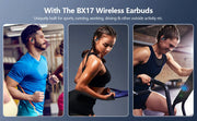 Bluetooth 5.3 Earphones True Wireless Headphones with Mic Button Control Noise Reduction Earhooks Waterproof Headset for Sports