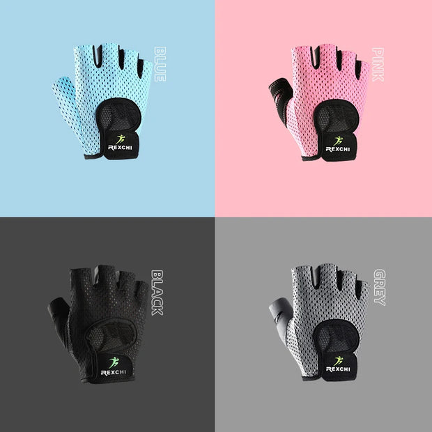 REXCHI Half Finger Sport Training Gloves Non-slip Breathable Fitness Gloves Outdoor Cycling Gloves Indoor Sports Protective Gear