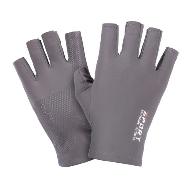 Ice Silk Half-finger Cycling Gloves for Men and Women Outdoor Sports Fitness Driving Fishing High-elastic Comfortable Sunscreen