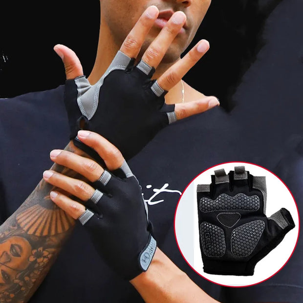 Motorcyclist Gloves for Men Women Cycling Gym Yoga Fitness Training and Exercise Summer Sun Protection Elastic Fingerless Gloves