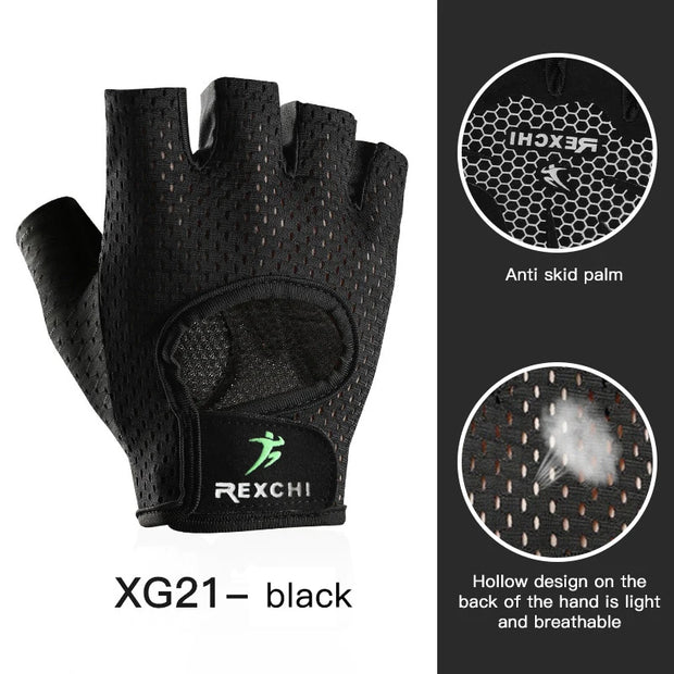 REXCHI Half Finger Sport Training Gloves Non-slip Breathable Fitness Gloves Outdoor Cycling Gloves Indoor Sports Protective Gear