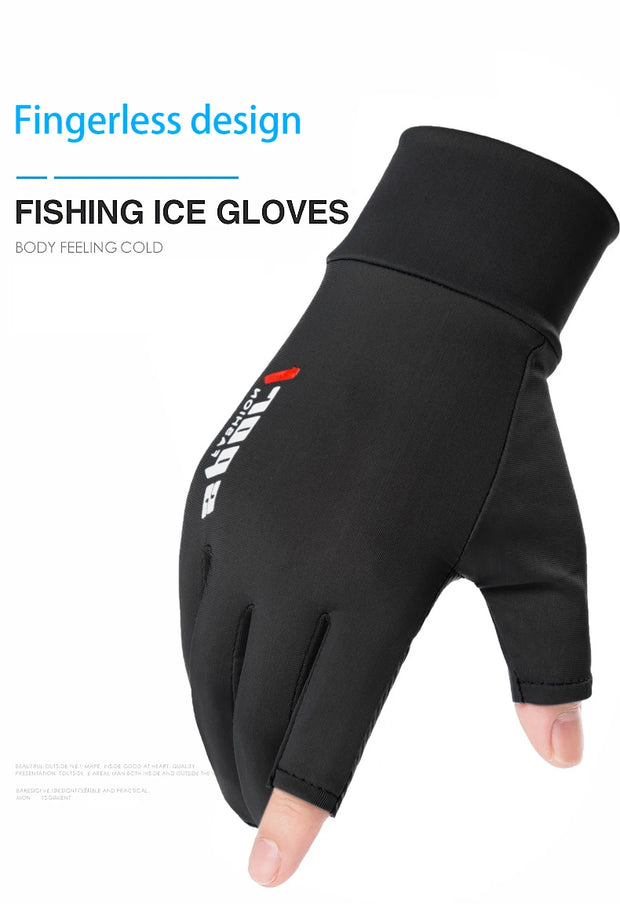 TouchScreen Gloves Fishing Cycling Ice Silk Quick Drying Breathable Elastic Sun Protection Workout Fitness Sports Driving Gym