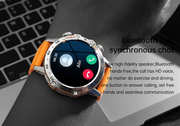 Smart Watch Bluetooth Call For Men Sports Outdoor Waterproof Watches Custom Dials Real Heart Rate Monitoring Man Smartwatch