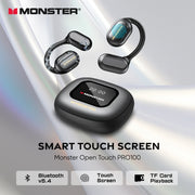 Monster Smart Touch Screen Wireless Headset OWS Bluetooth 5.4 Earphones IPX5 Sport Headphone TF Card Cellphone-free Playback MP3