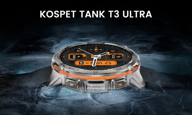 2024 Original KOSPET TANK T3 Ultra GPS Smart Watch Men Smartwatch 470mAh Digital Fitness AMOLED AOD Bluetooth Electronic Watches