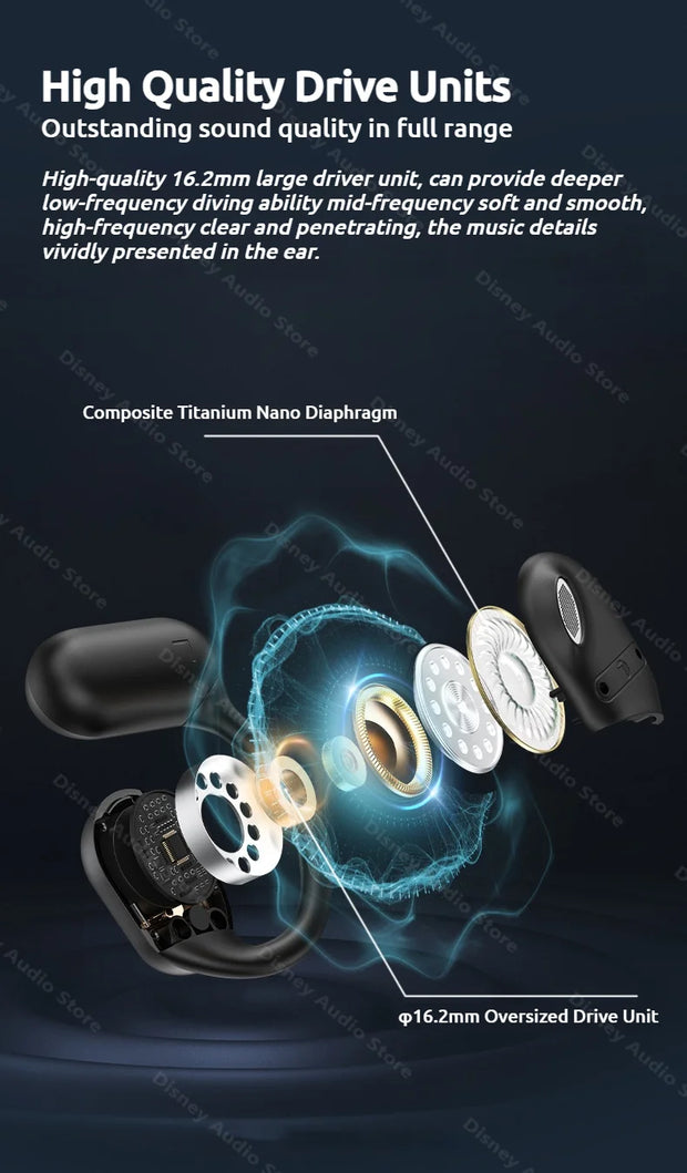 Monster Smart Touch Screen Wireless Headset OWS Bluetooth 5.4 Earphones IPX5 Sport Headphone TF Card Cellphone-free Playback MP3