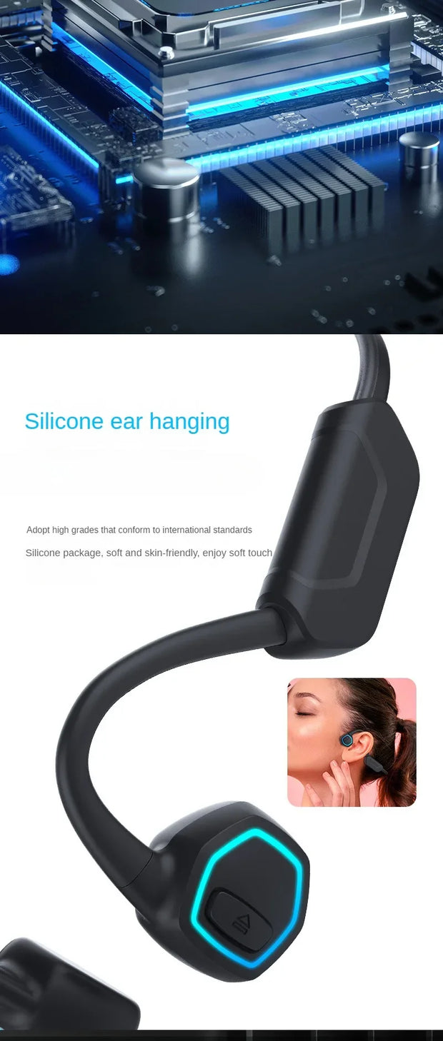 Real Bone Conduction Swimming Headphones Sports Bluetooth Earphone IPX8 Waterproof Wireless Headset 32GB MP3 Player HIFI Earbuds