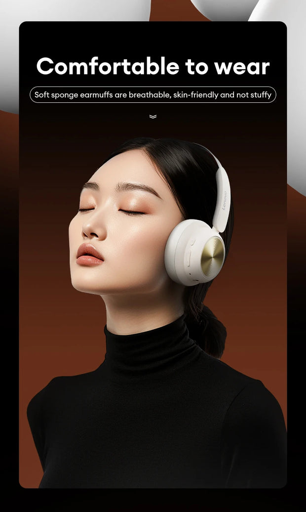 Choice Lenovo Th66 Wireless Bluetooth 5.4 Headphones HD Lossless Sound Movie Mode Headset Trendy Accessories Earbuds New