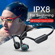 Real Bone Conduction Swimming Headphones Sports Bluetooth Earphone IPX8 Waterproof Wireless Headset 32GB MP3 Player HIFI Earbuds