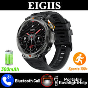 EIGIIS KE3 Bluetooth Call Smart Watch Men Full Touch Screen Health Monitor Clock With Flashlight Men SmartWatch For IOS Android