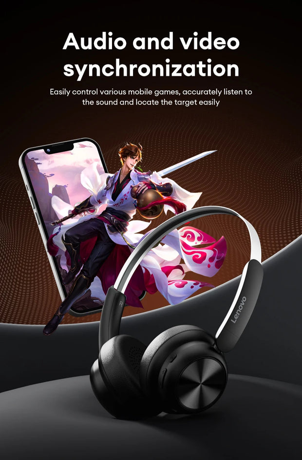 Choice Lenovo Th66 Wireless Bluetooth 5.4 Headphones HD Lossless Sound Movie Mode Headset Trendy Accessories Earbuds New