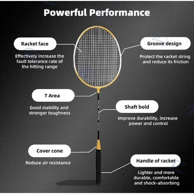 Original By Beginners Badminton Set 2pcs Professional Training Durable Leisure Sports Racquet