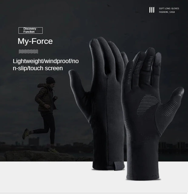 Autumn Winter Cold-proof Running Gloves Windproof Non-slip Keep Warm Touch Screen Outdoor Sports Cycling Gloves Men And Women