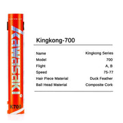 Kawasaki King Kong 100/500 Feather Shuttlecock Badminton For Clubs & Training Racquet Sports Speed 76 77 Durable Badminton Ball