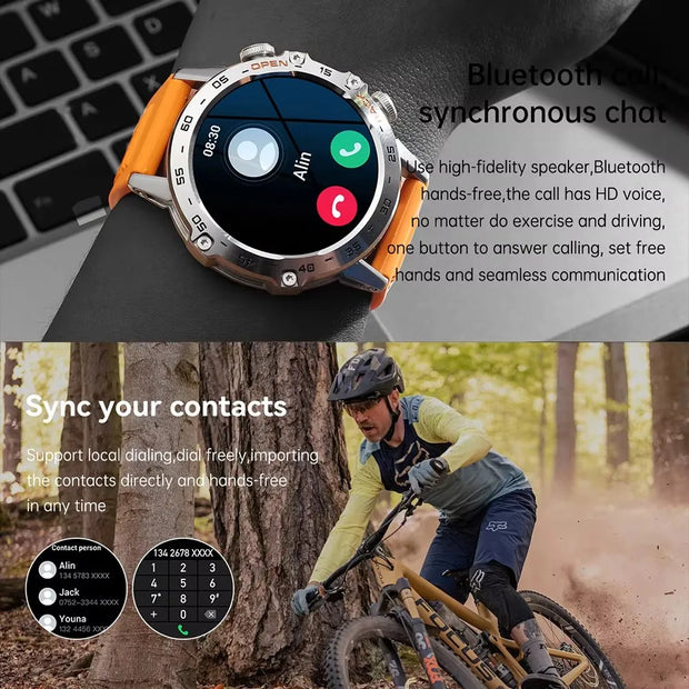 Smart Watch Bluetooth Call For Men Sports Outdoor Waterproof Watches Custom Dials Real Heart Rate Monitoring Man Smartwatch