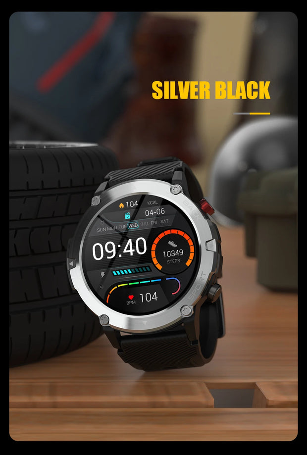 Military C21 Smart Watch Men Bluetooth Call Fitness Tracker 5ATM Waterproof Sport Wrist Smartwatch for iPhone Android Phone 2023