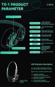 TOXIN ANC Wireless Headphones Bluetooth 5.4 Hi-Res Audio Over Ear Headset 43dB Hybrid Active Noise Cancellation Earphones