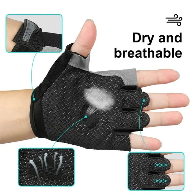 Gym Gloves Fingerless Sports Fitness Training Men's Cycling Gloves Woman Motorcycle Mtb Anti-slip Gloves Bicycle Accessories