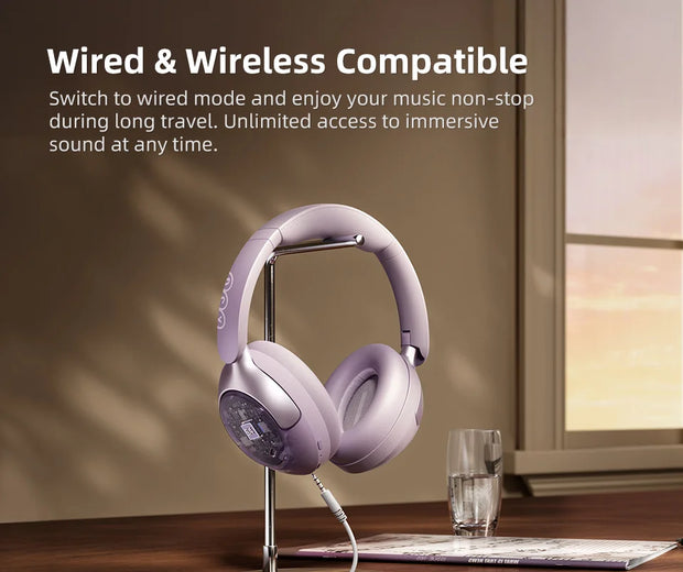 QCY H3 Pro ANC Wireless Headphone 50dB Noise Canceling Hi-Res Spatial Audio Earphone with LDAC Bluetooth 5.4 Over Ear Headset