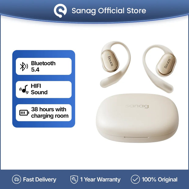 Sanag C16S Bluetooth 5.4 Wireless Headphones Open Ear OWS Earphones HiFi Sound Headset APP Control TWS Earbuds 8 Hours Playback