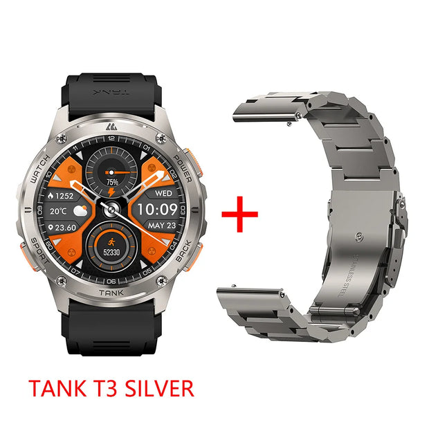 2024 NEW KOSPET TANK T3 Smartwatch For Men Smart watches Women Rugged Military Digital Electronic Bluetooth Waterproof Watch