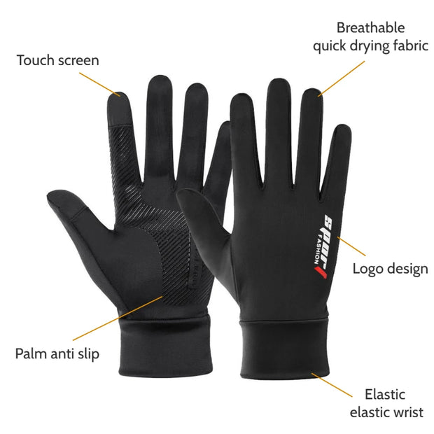 Summer Men Women Gloves Fishing Cycling Ice Silk Breathable Elastic Sun Protection Touchscreen Fitness Sports Driving Gloves