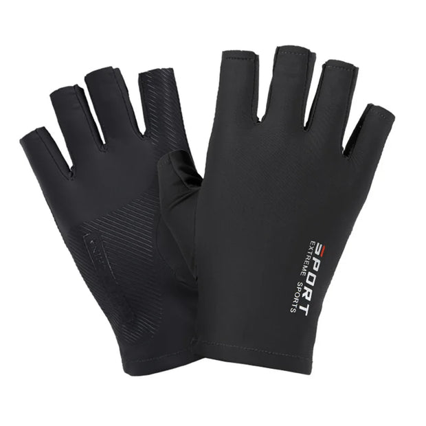 Ice Silk Half-finger Cycling Gloves for Men and Women Outdoor Sports Fitness Driving Fishing High-elastic Comfortable Sunscreen