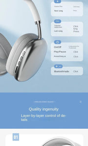 NEW P9 Pro Max Air Wireless Bluetooth Headphones Noise Cancelling Earphones Mic Pods Over Ear Sports Gaming Headset For Apple