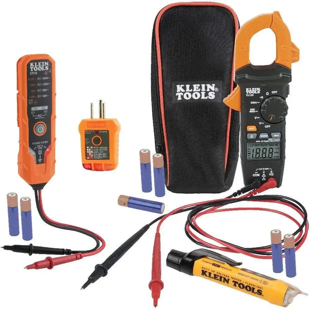 1000V Insulated Pliers, Cutters, Screwdrivers and Klein Electrical Test Kit with Clamp Meter and Testers