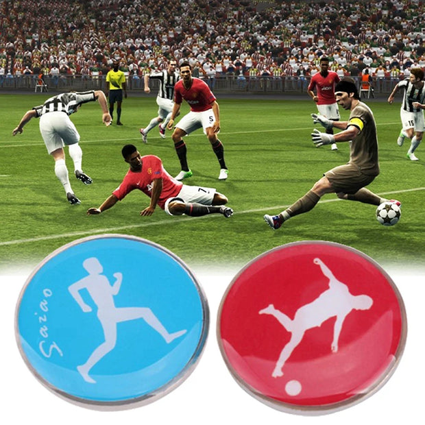 1Pc Sports Football Pattern Pick Edge Referee Side Toss Coin for Kids Adults Soccer Football Volleyball Table Tennis