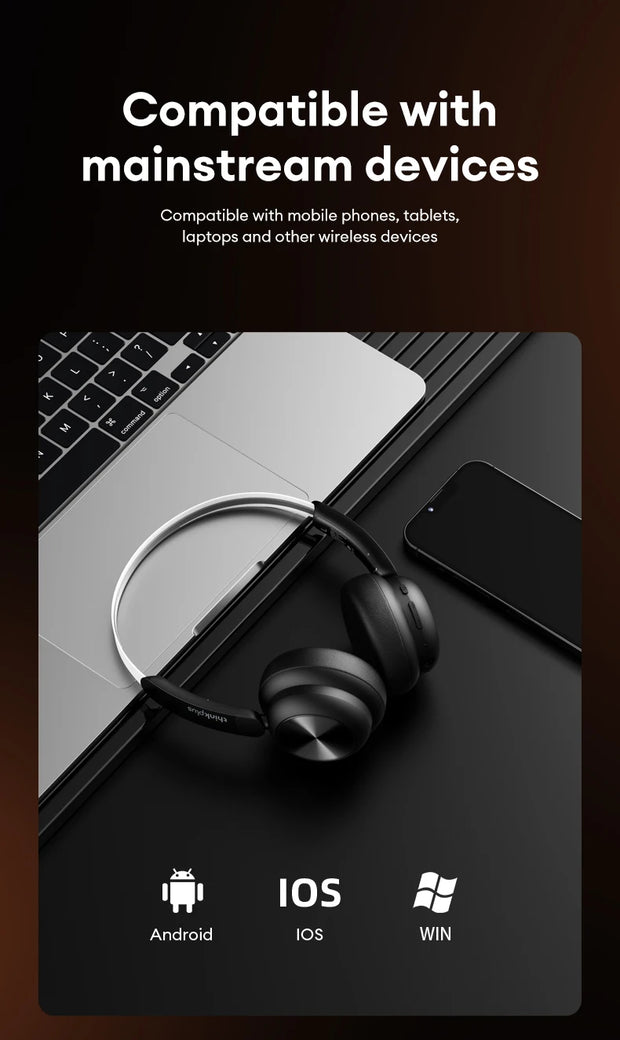 Choice Lenovo Th66 Wireless Bluetooth 5.4 Headphones HD Lossless Sound Movie Mode Headset Trendy Accessories Earbuds New