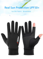 TouchScreen Gloves Fishing Cycling Ice Silk Quick Drying Breathable Elastic Sun Protection Workout Fitness Sports Driving Gym