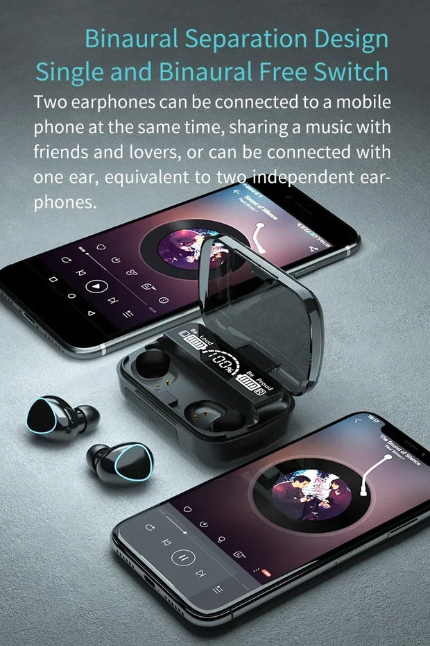 Original M10 Headphones Bluetooth Wireless Earpods Sports Stereo Noise Canceling Headphone Microphone Speaker Caixa De Som Gamer