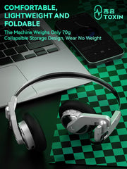 TOXIN ANC Wireless Headphones Bluetooth 5.4 Hi-Res Audio Over Ear Headset 43dB Hybrid Active Noise Cancellation Earphones