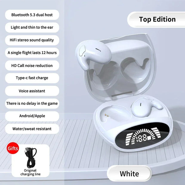 Sleep Bluetooth Headphones Noise Cancelling Painless Wireless Music High Quality Sports Tws 538 Thin Earbuds Digital Display