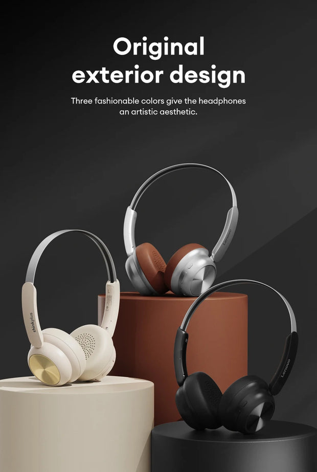 Choice Lenovo Th66 Wireless Bluetooth 5.4 Headphones HD Lossless Sound Movie Mode Headset Trendy Accessories Earbuds New