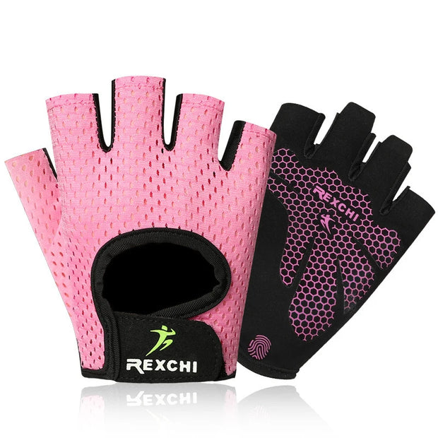 REXCHI Half Finger Sport Training Gloves Non-slip Breathable Fitness Gloves Outdoor Cycling Gloves Indoor Sports Protective Gear