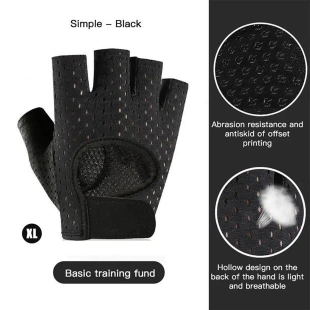 REXCHI Half Finger Sport Training Gloves Non-slip Breathable Fitness Gloves Outdoor Cycling Gloves Indoor Sports Protective Gear