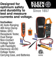 1000V Insulated Pliers, Cutters, Screwdrivers and Klein Electrical Test Kit with Clamp Meter and Testers