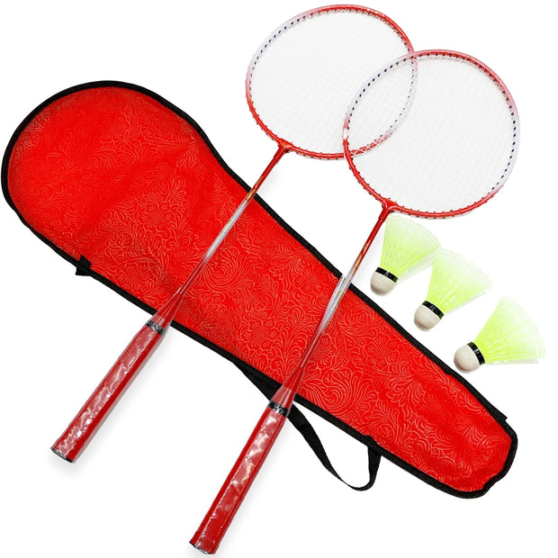 Professional Badminton Rackets Shuttlecocks and Carrying Bag Set Double Badminton Racquet Set Indoor Outdoor Speed Sports